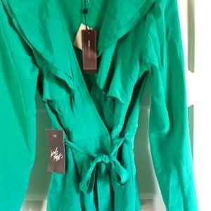 Bcbgmaxazria wrap green shirt New with tags.